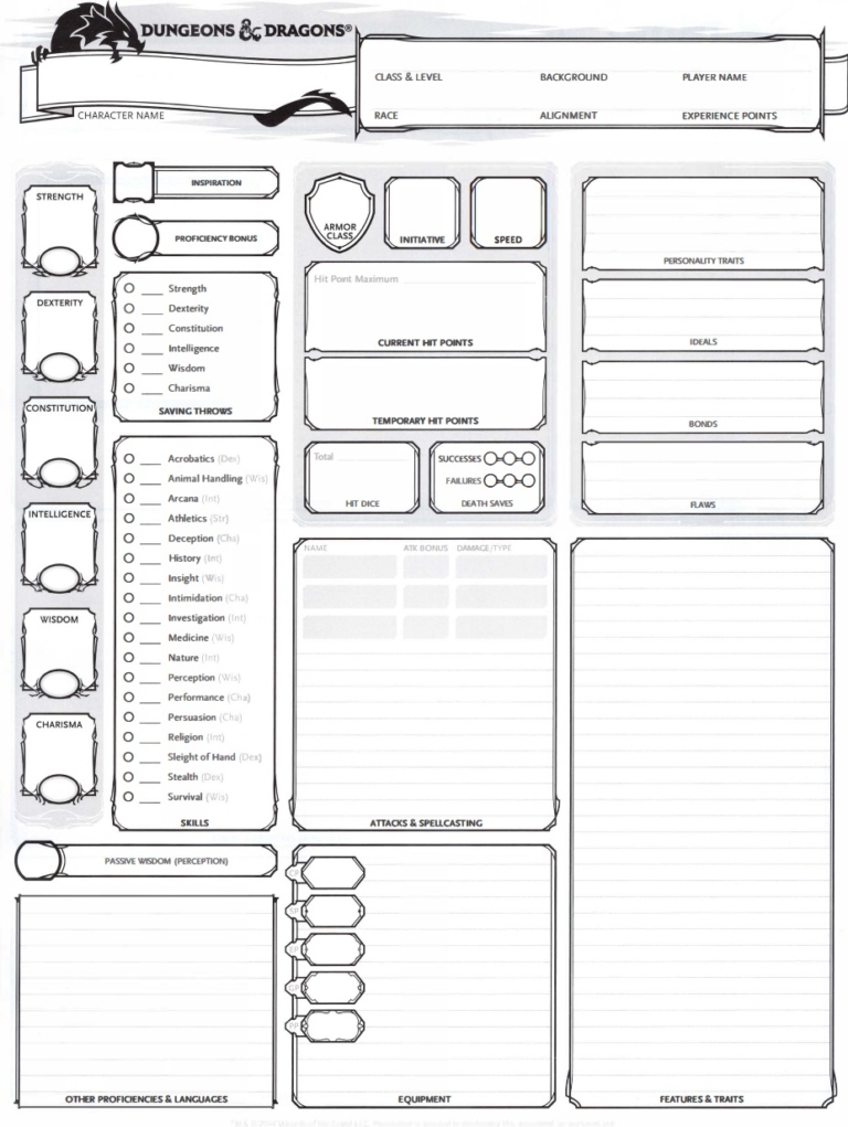 D&D: What's In A Sheet? The Evolution Of Character Sheets From AD&D To ...