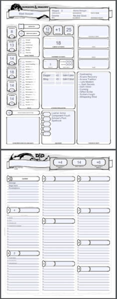 D&d: You're Gonna Need A Bigger Character Sheet - Bell Of Lost Souls