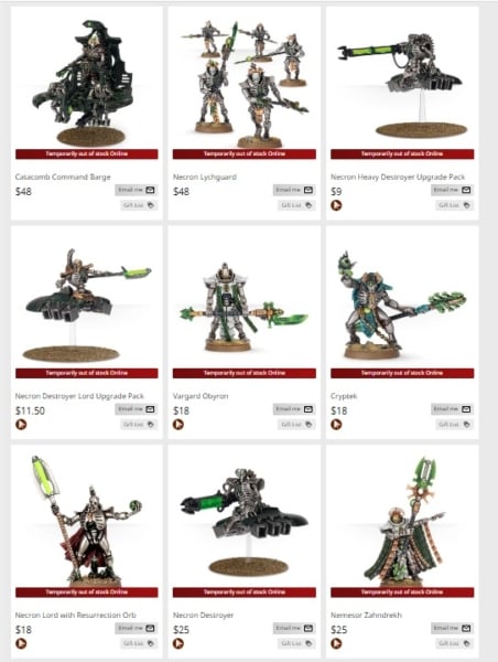 Warhammer 40k: Necron Range Temporarily Out Of Stock - Bell Of Lost Souls