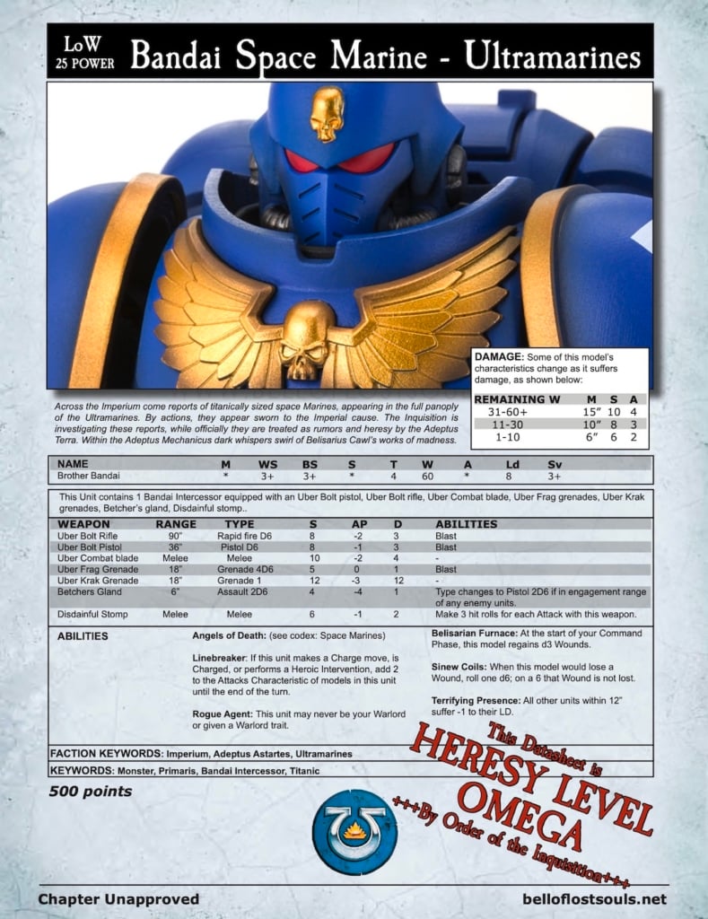 bandai space marine release date