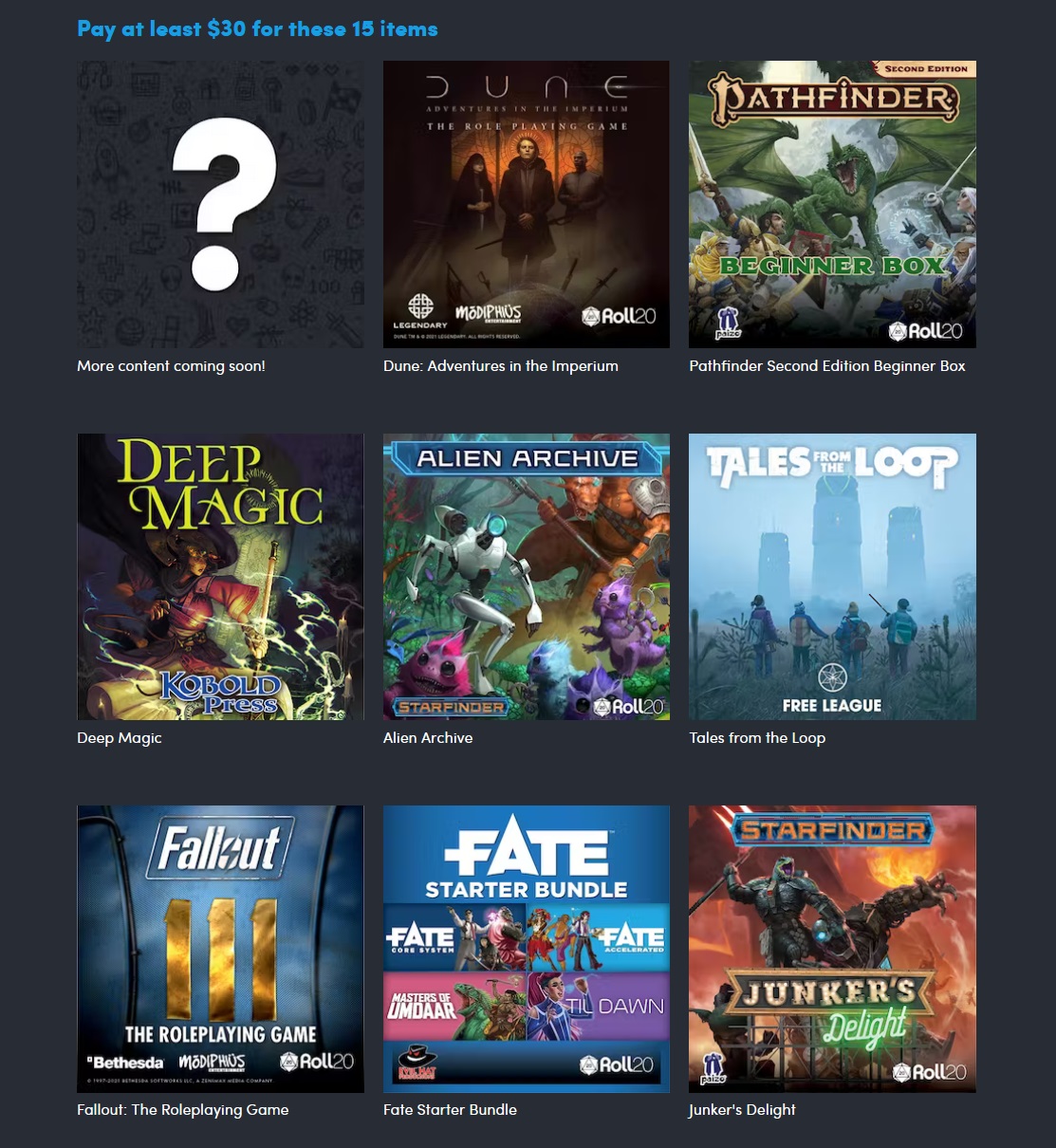 Get everything you need to play Pathfinder for $5 in this Humble Bundle