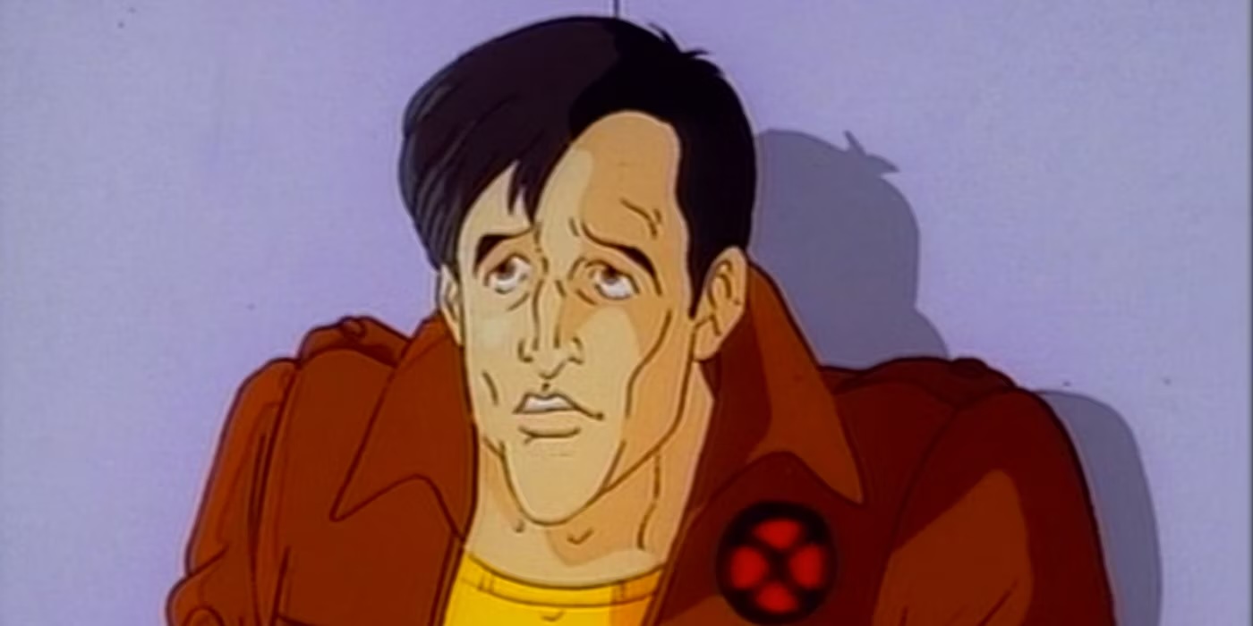 An image of Morph from the X-Men animated series season 1 premiere that shows Morph looking sheepish.